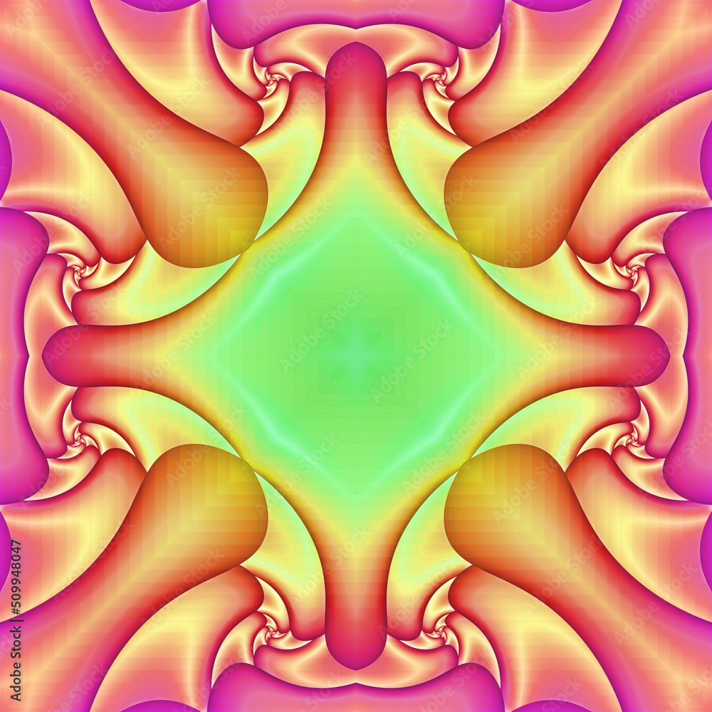 Wall mural 3d effect - abstract kaleidoscopic color gradient graphic
