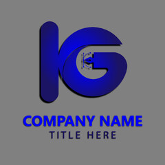 Letter KG blue logo design for company or Business