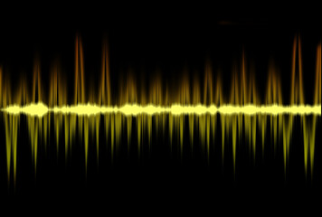 Sound waves on black background. Colourful sound waves digitally generated image.