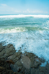 South Beach in Yogyakarta, Indonesia, which is famous for its big waves and big corals, is a popular tourist attraction