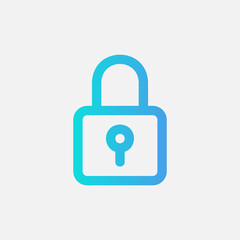 Padlock icon in gradient style about essentials, use for website mobile app presentation