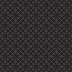 Seamless Islamic Pattern Background In Black Color.