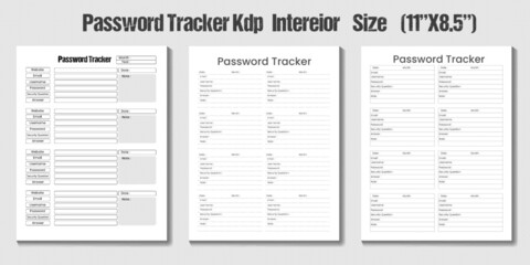 Password Tracker KDP interior template