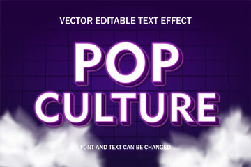 pop culture cloud colorful typography 3d editable text effect font style template background banner