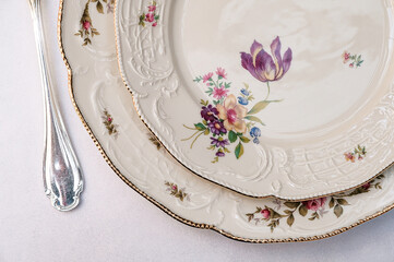 Antique handmade French porcelain with three-dimensional relief and hand-painted flowers
Vintage Tea Coffee Table Set Meissen