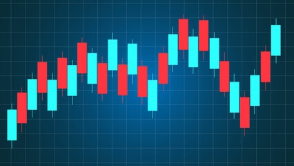 Stock Market Chart, Red and blue economic crisis concept. Vector illustration.