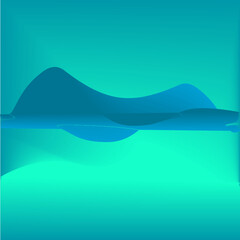 Abstract background with waves blue and green.