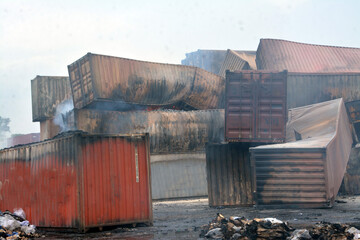 Container blast due to hydrogen peroxide explosion's.