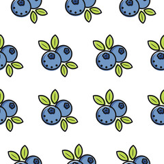 Seamless pattern with blueberries. A delicious berry for printing on a phone case, on wallpaper, on a notepad.
