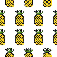 Seamless pineapple pattern. Summer mood, exotic fruit.
