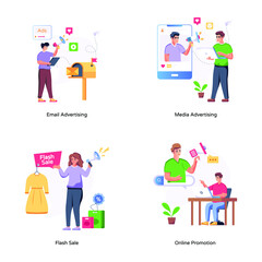 Pack of Sales Flat Illustrations 