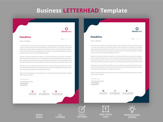 Corporate modern business letterhead in abstract design template