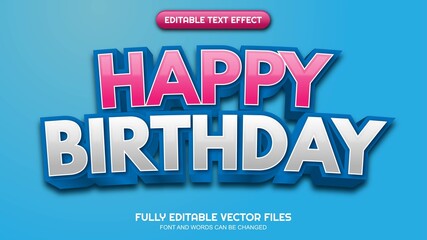 3d editable text happy birthday themed