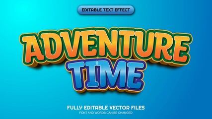 3d editable text adventure time themed
