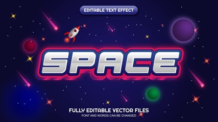 3d editable text space themed