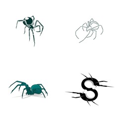 Computer virus line icon. Spyder on white background. Security concept. Vector illustration can be used for topics like protection, virus, computer antivirus