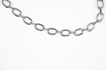 Metal chain isolated on white background. The concept of strength and power
