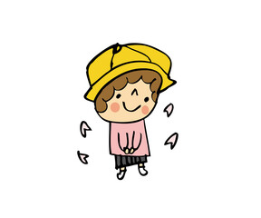 恥ずかしそうな園児