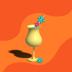 illustration of a vase with flowers