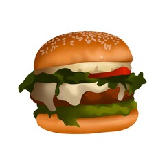 burger pictures in realistic style