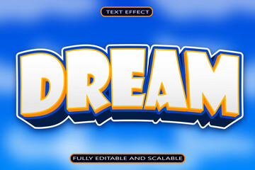 Dream Editable Text Effect 3 Dimension Simple Style