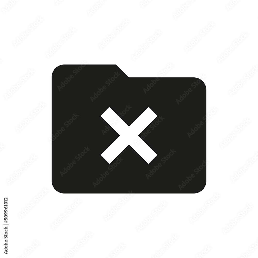 Aufkleber delete folder solid icon. remove folder glyph vector symbol.