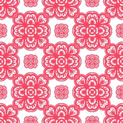 Seamless pattern flower with mandala, vintage decorative elements, vintage decorative elements illustration, Ethnic mandala with colorful tribal ornaments