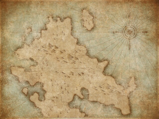pirates treasure map with blue ocean