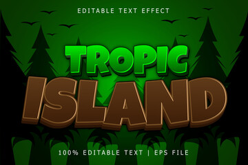 Tropic island editable Text effect 3 Dimension emboss modern style