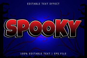 Obraz premium Spooky editable Text effect 3 Dimension emboss modern style