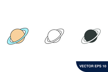 Saturn planet icons  symbol vector elements for infographic web