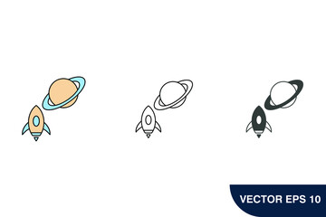 Saturn planet icons  symbol vector elements for infographic web © CHELSEA91