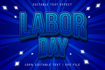 Labor day Editable Text Effect 3 Dimension Emboss Modern Style