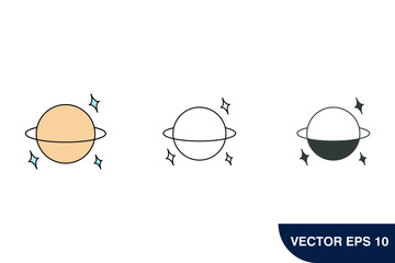 Saturn planet icons  symbol vector elements for infographic web