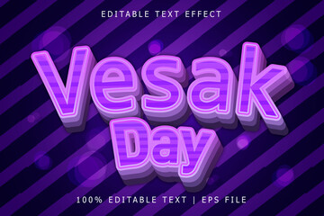Vesak Day Editable Text Effect 3 Dimension Emboss Modern Style