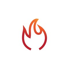 Hot flame fire vector icon illustration design template