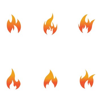 Hot flame fire vector icon illustration design template