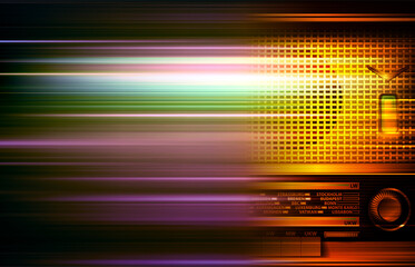 abstract dark blur music background with retro radio - 509966823