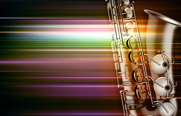 abstract dark blur music background with saxophone