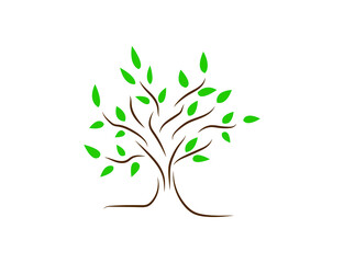 Green Garden Vector Logo Template. Green garden isolated on a white background. Vector logo illustration.