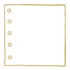Gold glitter frame for text, note, memo
