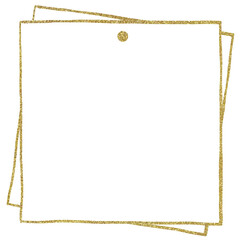 Gold glitter frame for text, note, memo