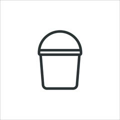 Vector sign of The Bucket symbol is isolated on a white background. Bucket icon color editable.