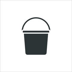 Vector sign of The Bucket symbol is isolated on a white background. Bucket icon color editable.