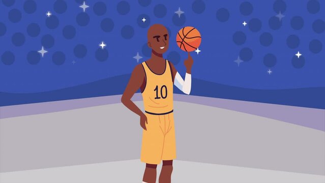 male athlete basketball sport character animation
