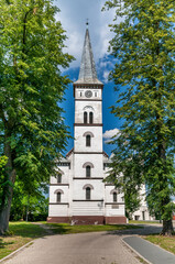 Neoclassical Evangelical Church of the Augsburg Confession. Ozimek, Opole Voivodeship, Poland.