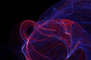 Abstract light streaks 3d illustration visualization. Digital composition of the hi-tech futuristic wave background wallpaper