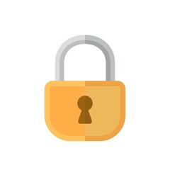 Lock cartoon illustration icon, security and encryption