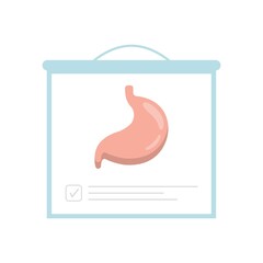 Human organ stomach infographics, cartoon illustration icons for medical and healthcare and wellness