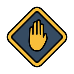 Obraz premium Icon Of Warning Hand